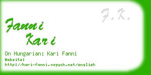 fanni kari business card